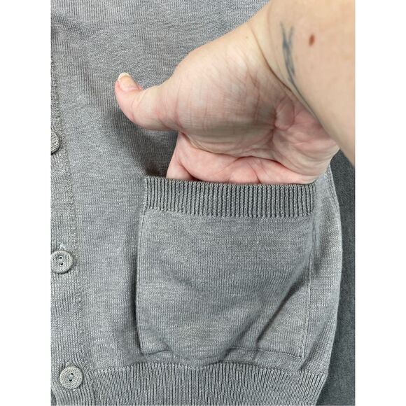 Preppy Varsity Stripe Cardigan BDG Women S Gray Button Up Collegiate Knit - Picture 6 of 10